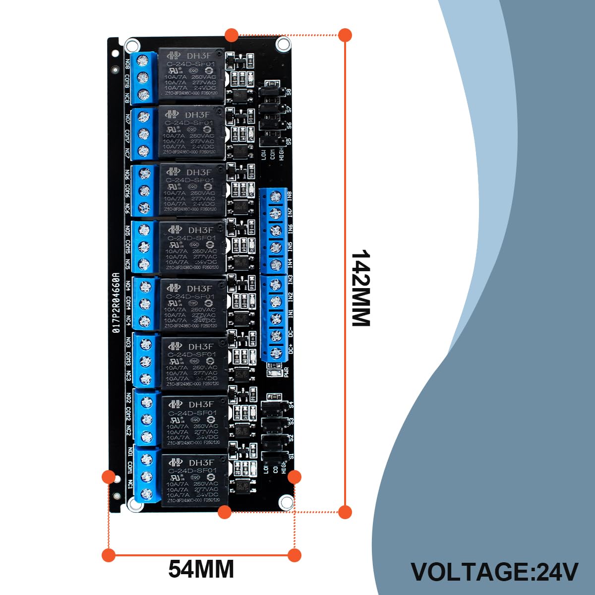Thumbnail 1 de Innfeeltech Relaismodul 24V 8‑Kanal 🔌