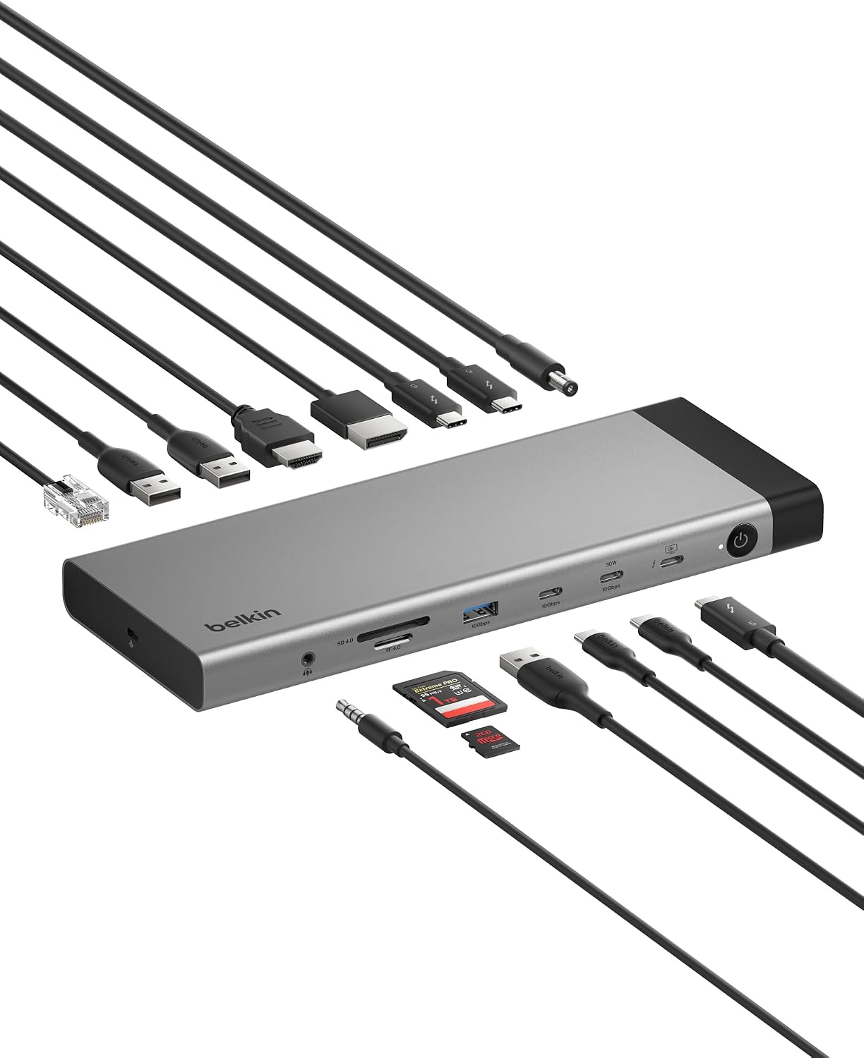 Detalle de Belkin Thunderbolt 5 ドッキングステーション 12-in-1、最大3画面・140W給電対応
