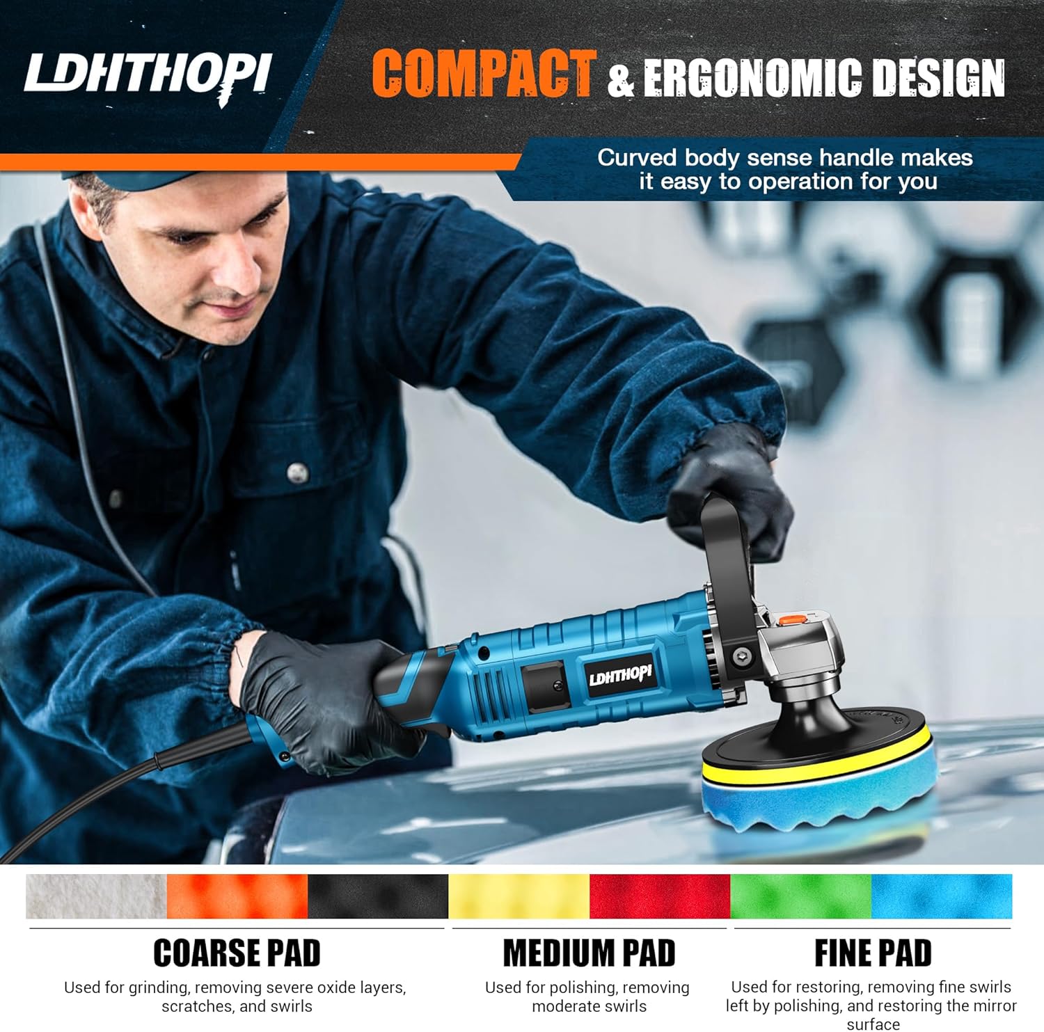 Thumbnail 4 de LDHTHOPI Buffer Polisher 1600W for Cars