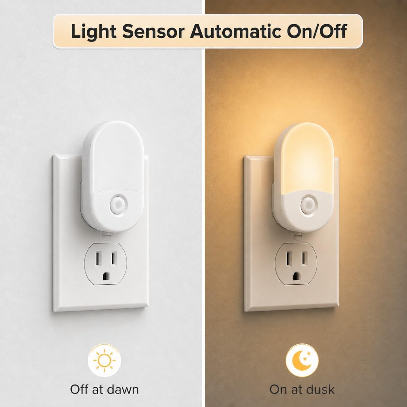 Thumbnail 1 de L LOHAS LED IP032 Plug-In Night Lights, 2-Pack, 30/60 lm, Soft White