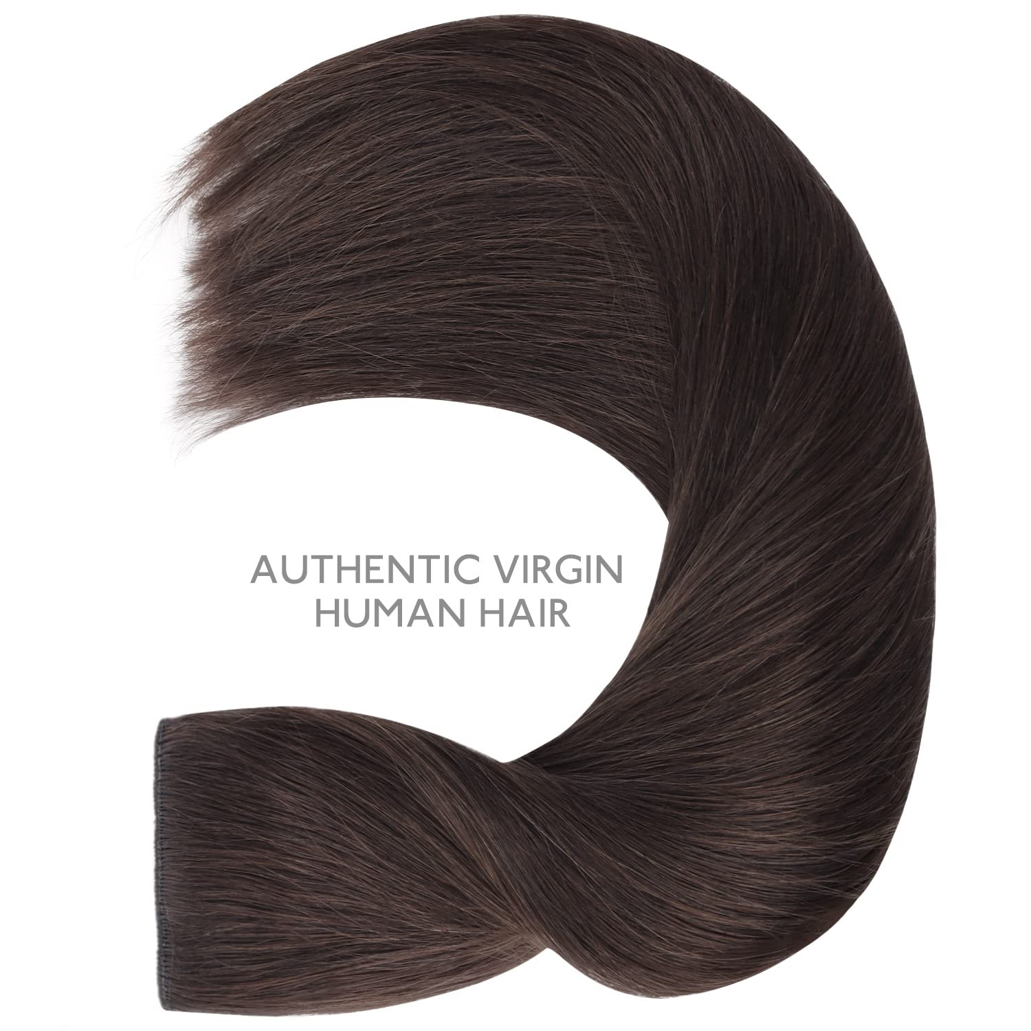 Detalle de WENNALIFE 22-inch Remy Wire Hair Extensions (Light Dark Brown) with Invisible Wire