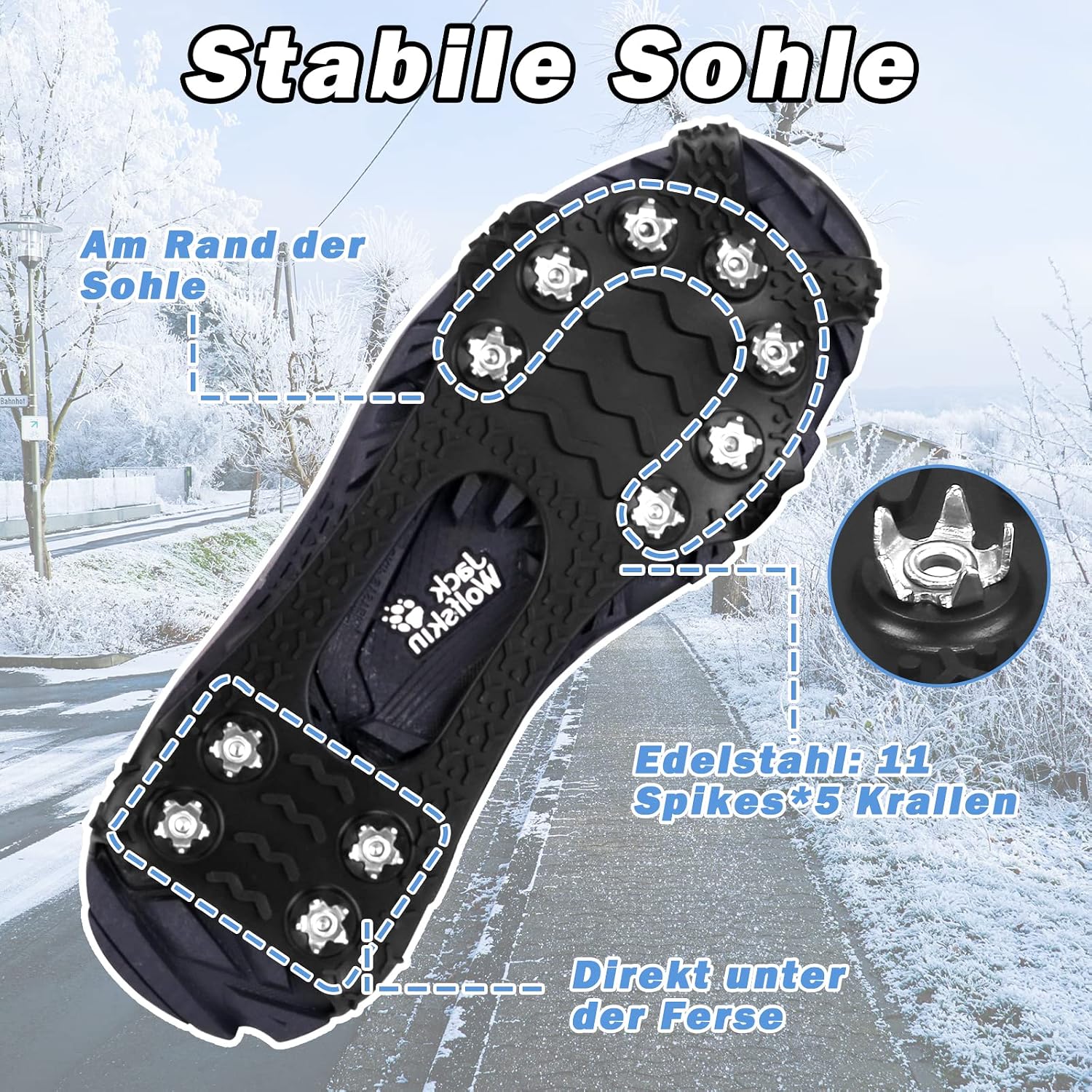 Detalle 2 de Lechin Schuhspikes Eisspikes aus Silikon und Edelstahl