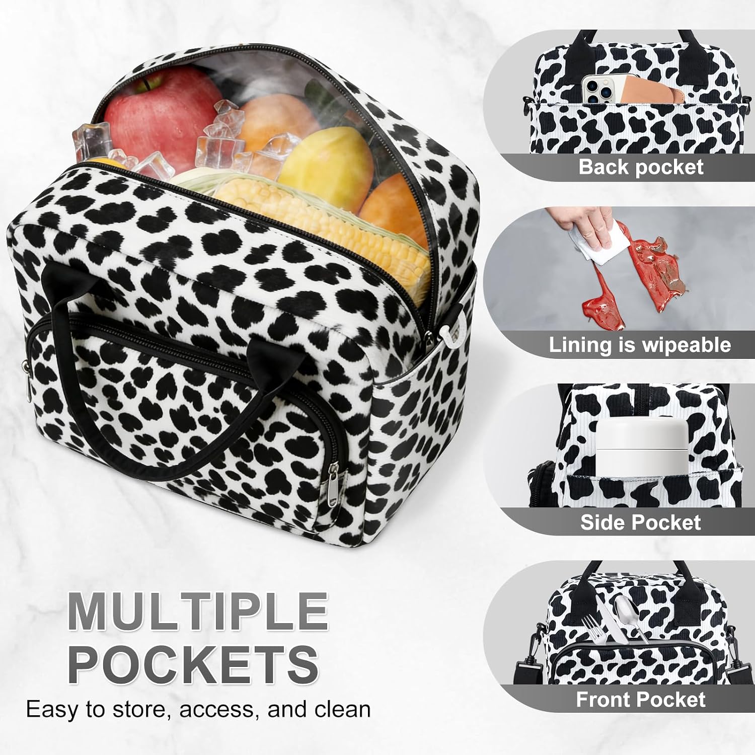 Detalle 2 de BOCHION 12L Large Insulated Lunch Bag with Adjustable Shoulder Straps