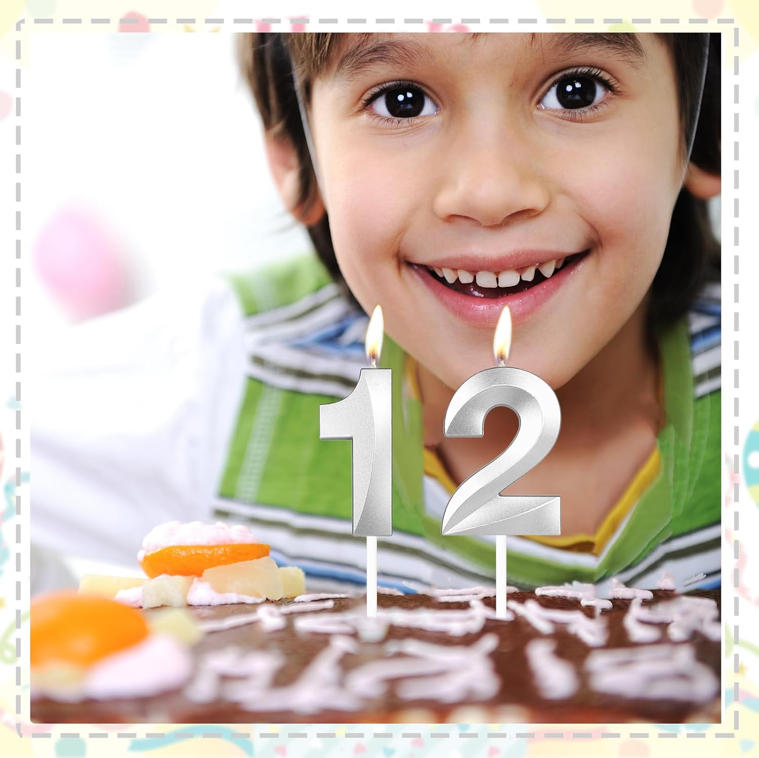 Thumbnail 6 de Yiran 3D Birthday Candles, Silvery Number 27th – 2-Piece 3D Topper Candle for Cakes