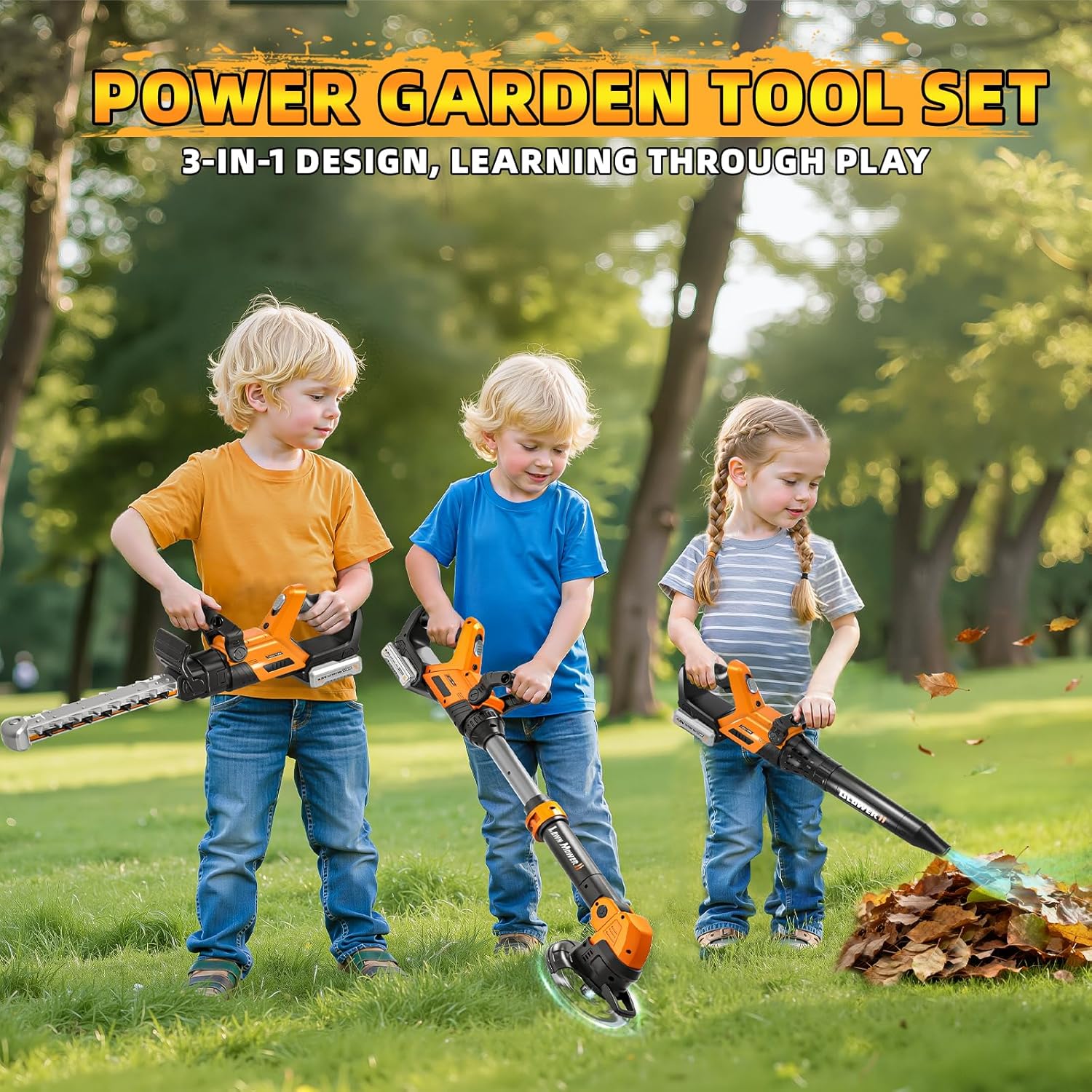 Detalle de Kids Tool Set: 3 in 1 Power Garden Tools with Sounds & Lights