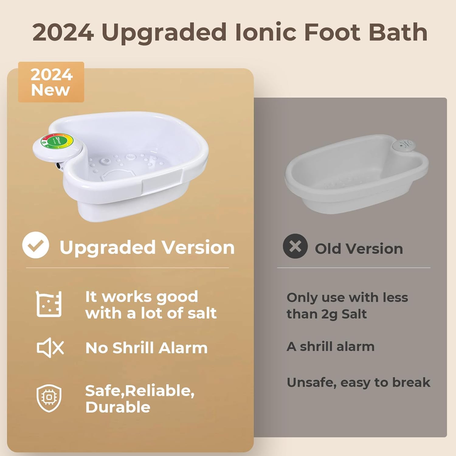 Detalle de MSFOOT Upgraded Ionic Foot Bath Detox Machine (No Salt Limit, 30-Min Auto Spa) with Liners & Detox Sea Salt