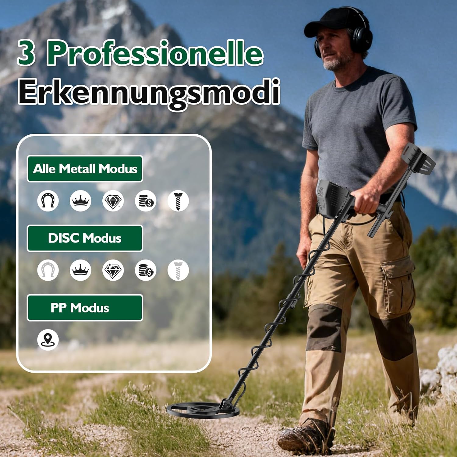 Detalle de OMMO Metal Detector ricaricabile 1800mAh