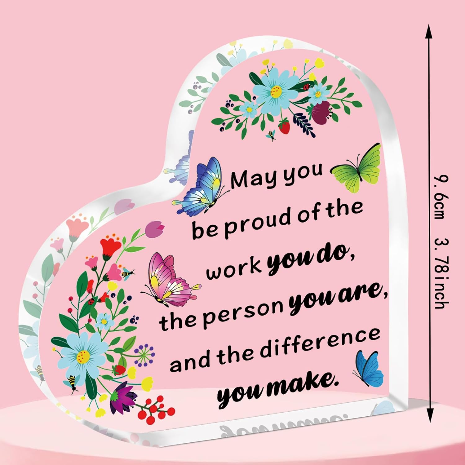 Detalle 2 de QMVMV Colleague Leaving Gift Acrylic Plaque Heart One