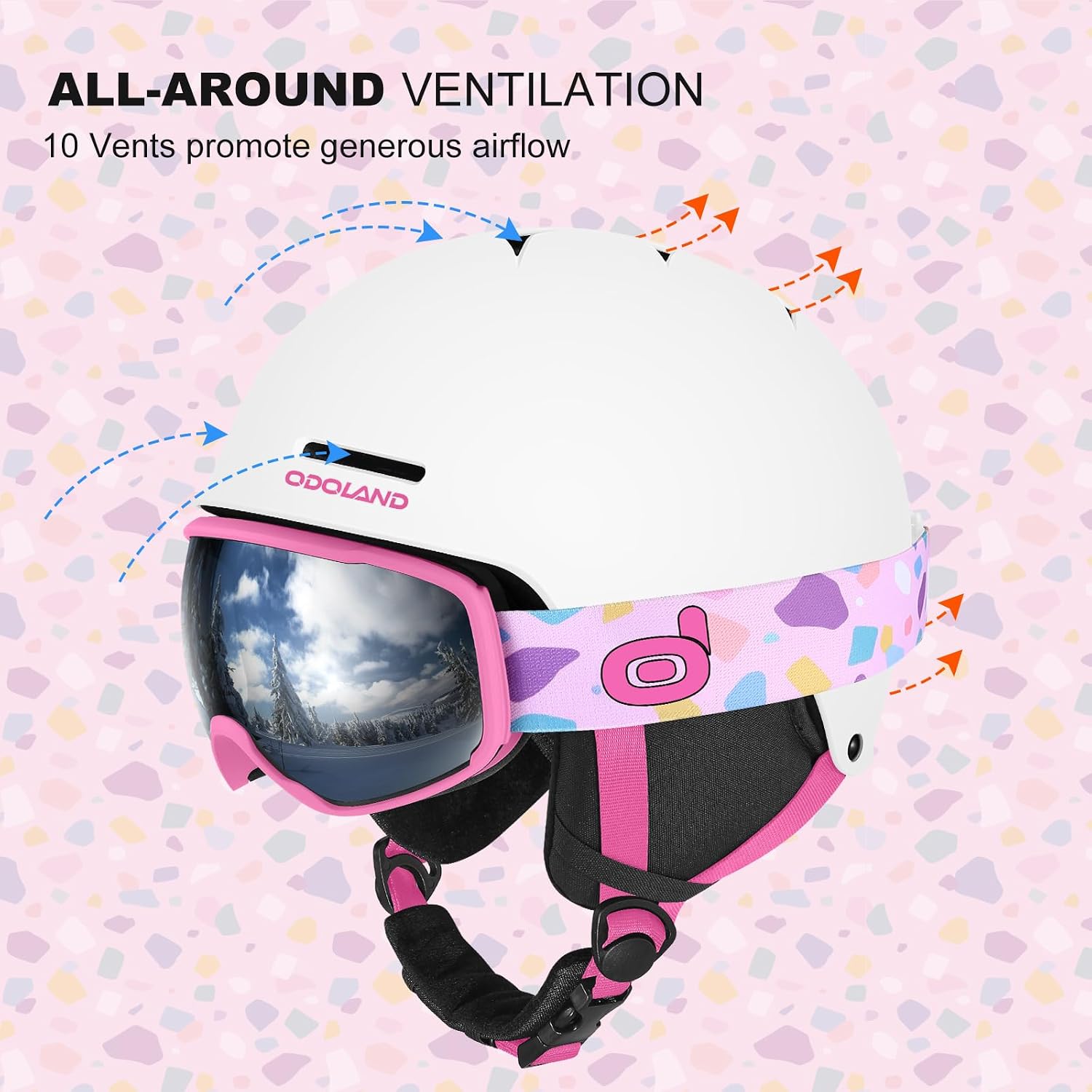 Thumbnail 5 de Odoland Kids Ski Helmet with Goggles for Ages 6-14