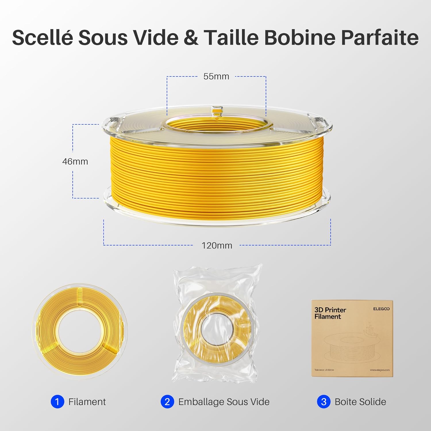 Thumbnail 5 de ELEGOO Pack de 4 bobines de filament PLA soie 250 g (1,75 mm) – 4 couleurs multicolores