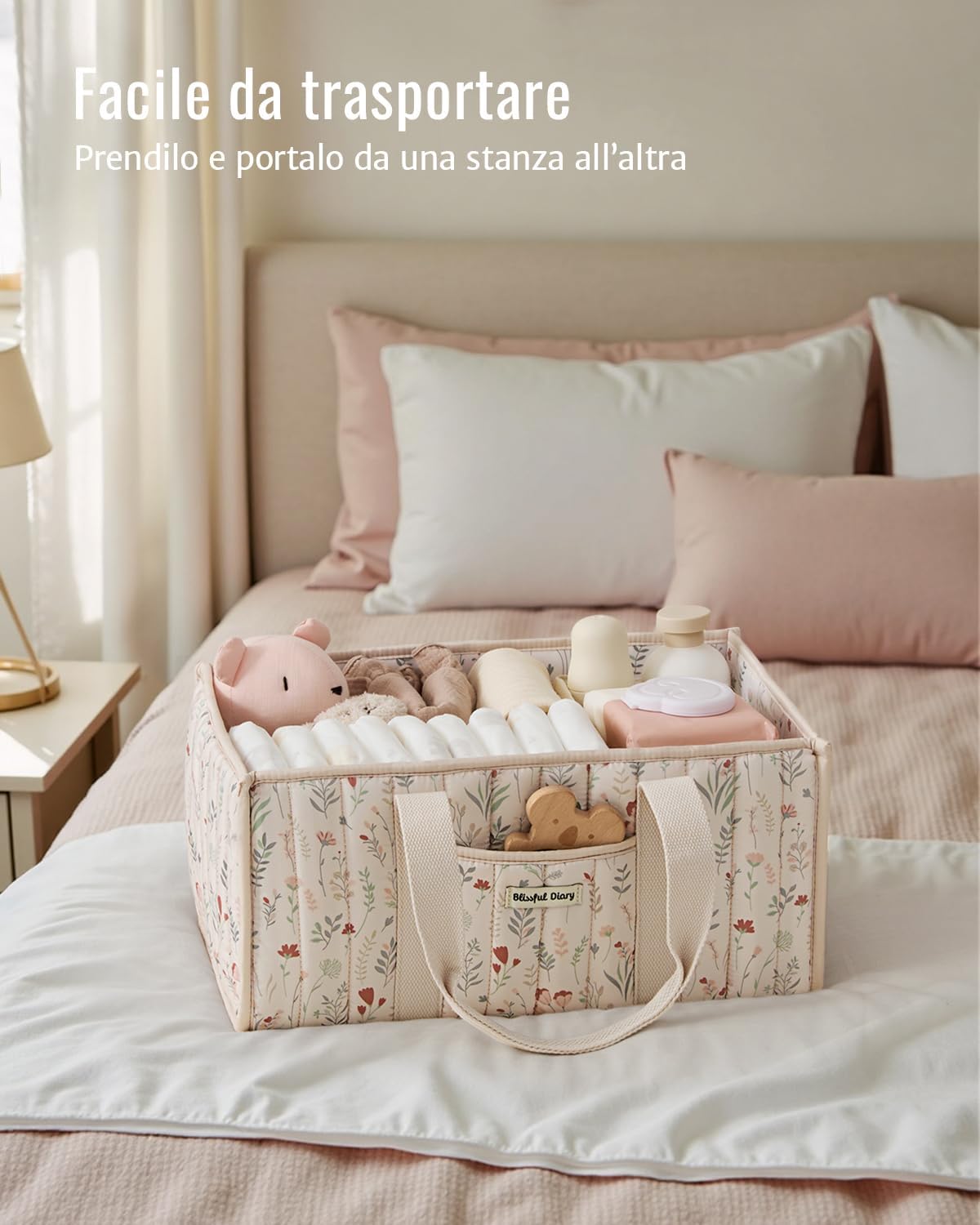 Thumbnail 4 de Blissful Diary Organizer per pannolini: Caddy floreale per fasciatoio, salva tutto in stile cottage
