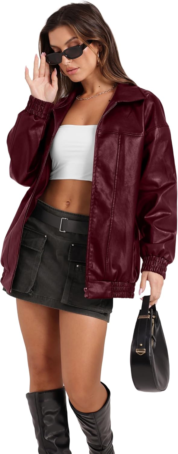 Thumbnail 1 de Sampeel Faux Leather Oversized Motorcycle Jacket