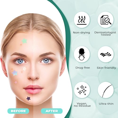Detalle 2 de 379 Pezzi Cerotti Brufoli Invisibili Hydrocolloid Patch 2 in 1 Giorno e Notte di YIIFELL