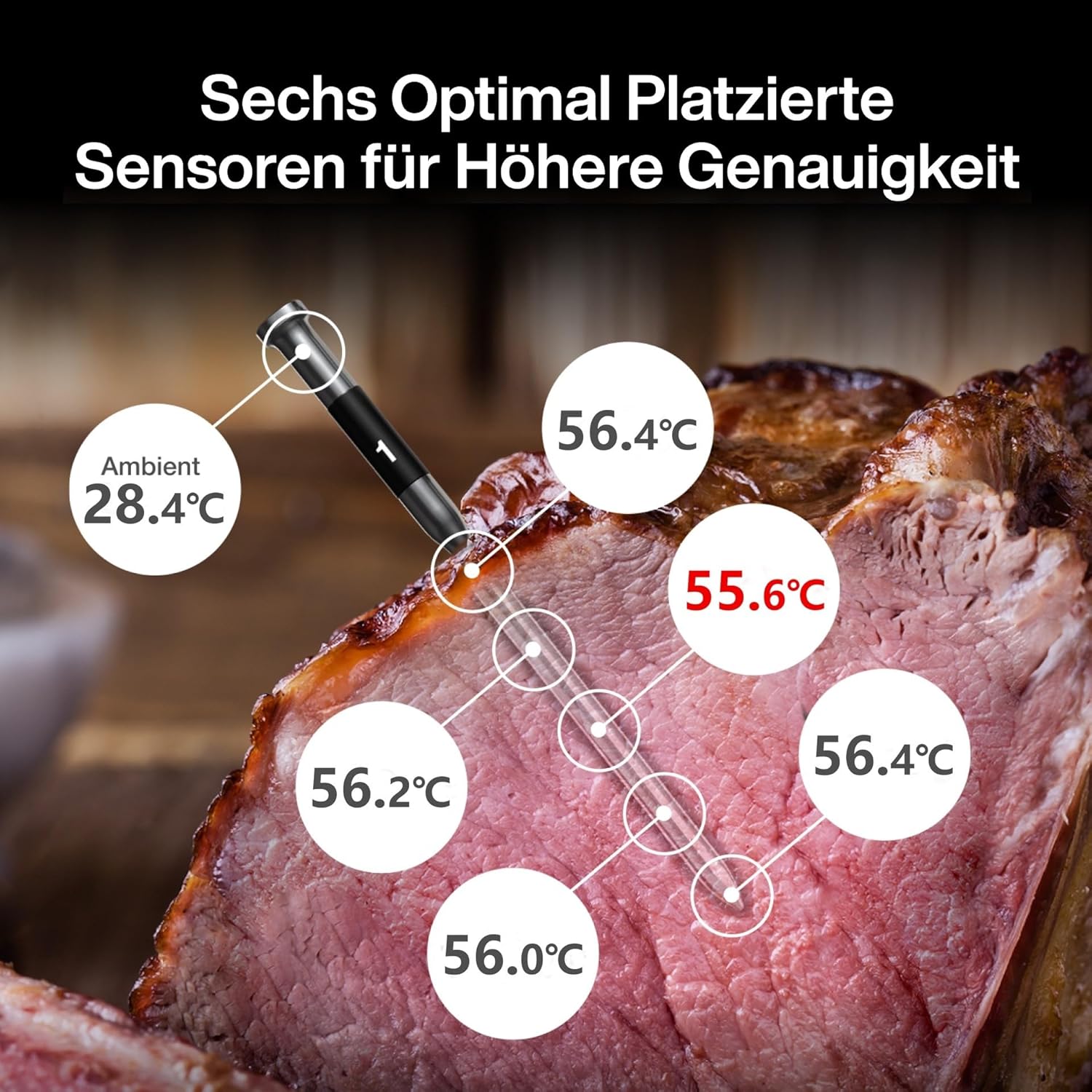 Thumbnail 2 de ThermoMaven P2 – Smarte kabellose Fleischthermometer mit 2 Sonden, 152 m WLAN, Bluetooth 5.3 und IPX8