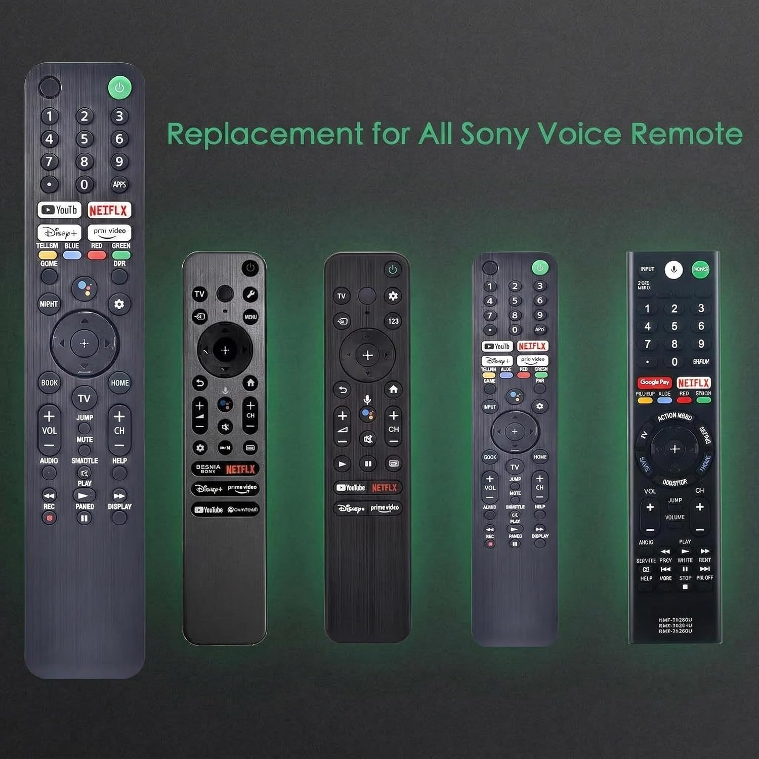 Detalle 2 de Voice Remote Replacement for Sony Smart TV Control (2019–2025 Bravia, Android Google TV)