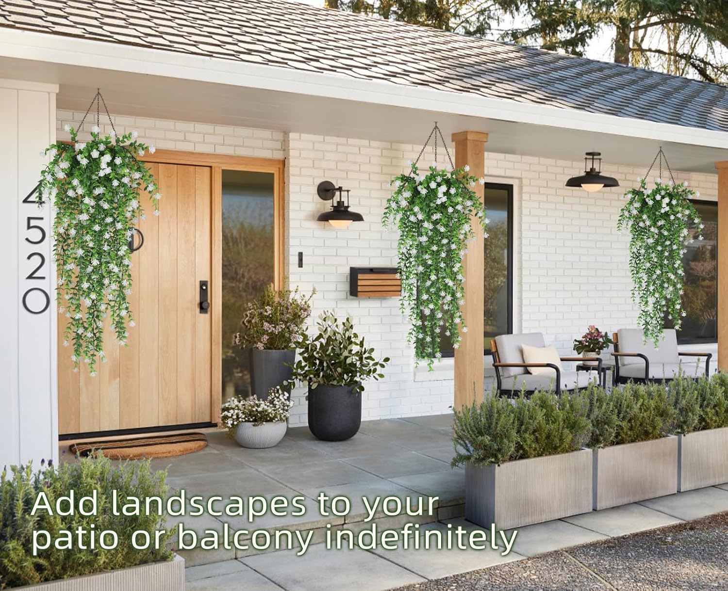 Detalle 1 de RECUTMS Artificial Hanging Plants, 3-pack