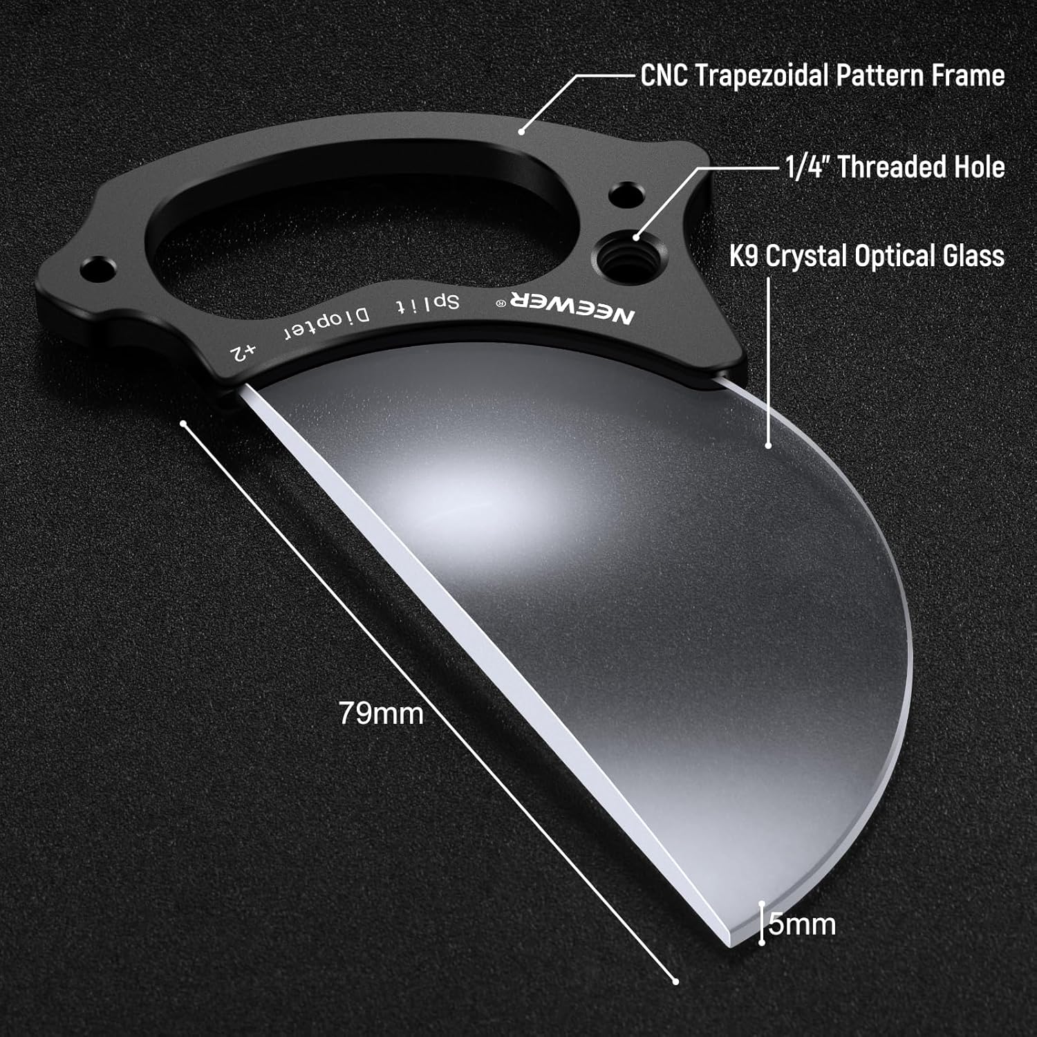 Thumbnail 3 de Neewer 79mm Half-Domed Split Diopter Effect Filter Prism with Hand Grip