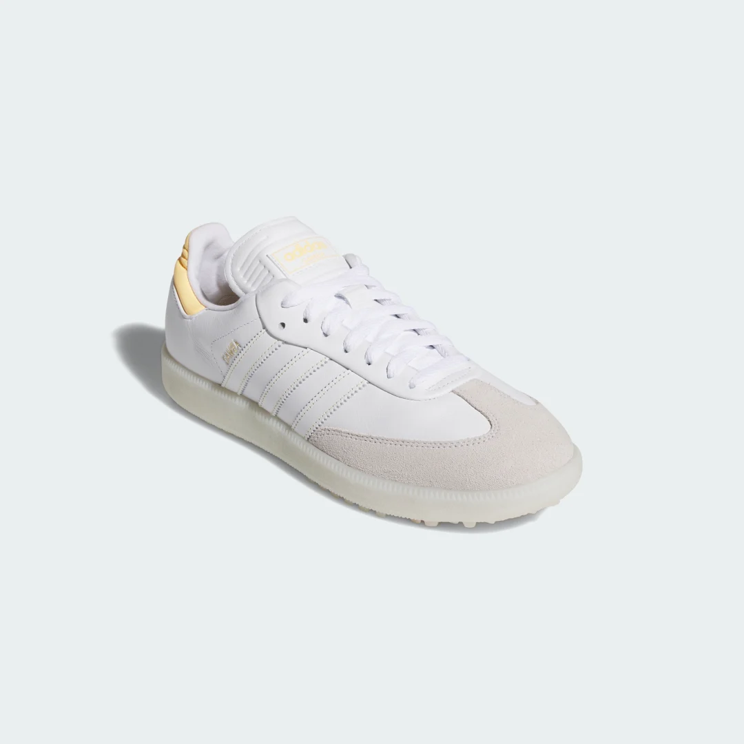 Detalle 2 de Adidas Samba Spikeless: Zapatilla de golf blanca para juego cómodo y versátil