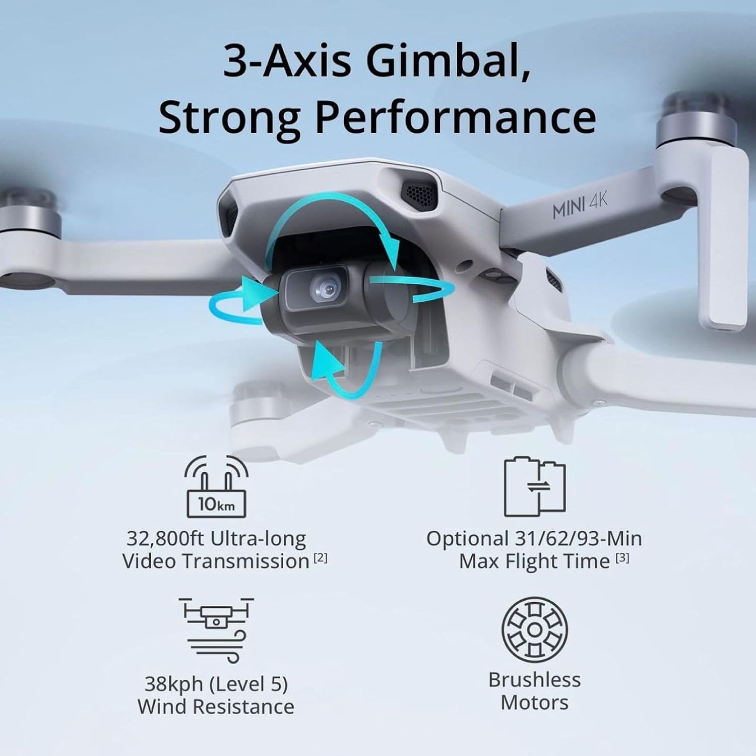 Detalle de DJI Mini 4K Camera Drone Combo: Compact 4K Cinematics with 62-Min Flight Time