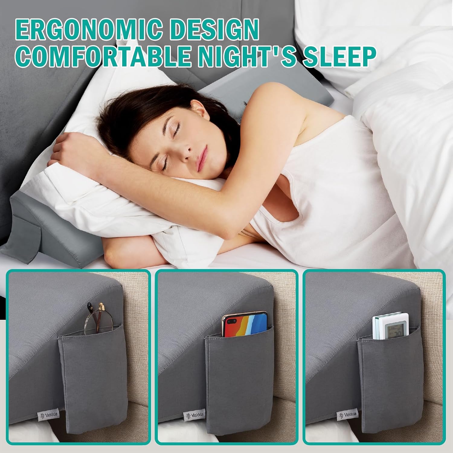 Thumbnail 5 de Vekkia King Bed Wedge Pillow 76"x10"x6"