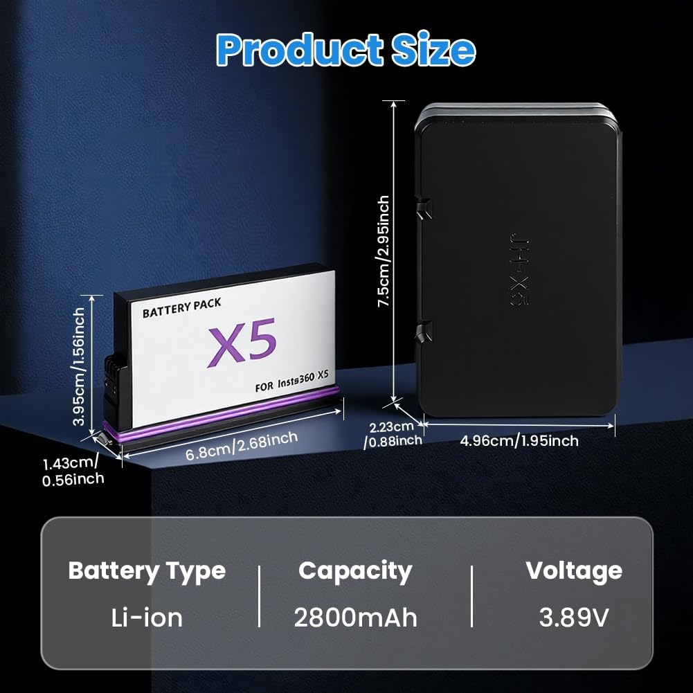 Detalle 2 de OFFCUP Insta360 X5 Battery 2800mAh Pack