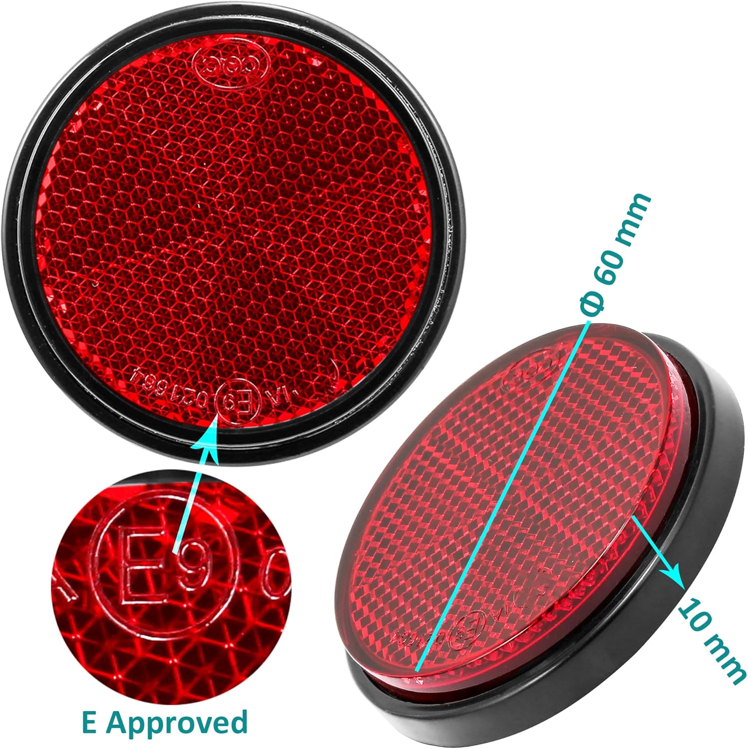 Thumbnail 5 de DARKGUARD 4x Trailer Rear Reflectors Ø60mm