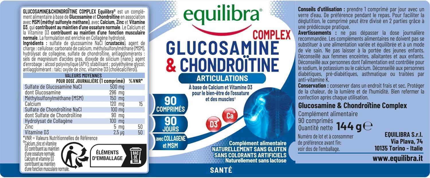 Thumbnail 5 de Equilibra Glucosamine & Chondroïtine 90 comprimés