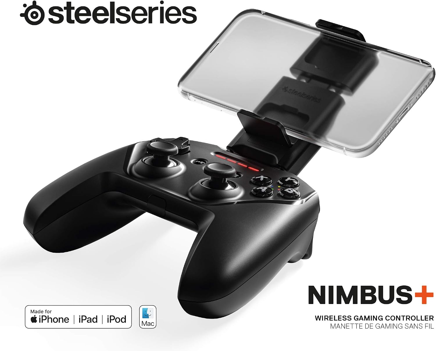 Detalle 2 de Nimbus+ Wireless-Controller von SteelSeries – Wiederaufladbar, kompatibel mit iPhone, iPad, iPod und Apple TV