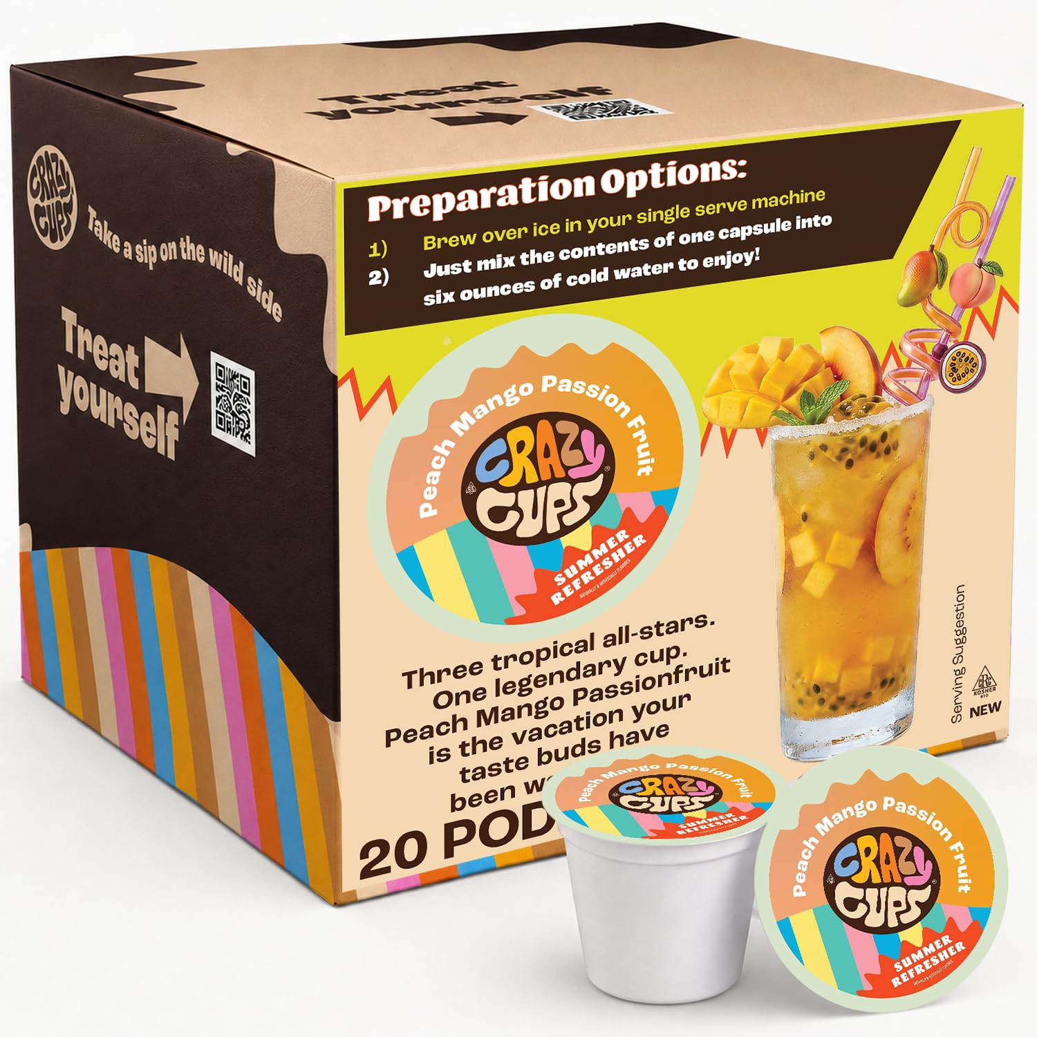 Detalle de Crazy Cups Iced Refresher Pods, 20 Count