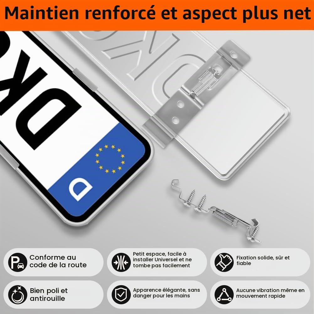 Detalle de vsshe U10-CPKKBXG250623-FBA nummerplaathouders, roestvrij staal, 4 stuks