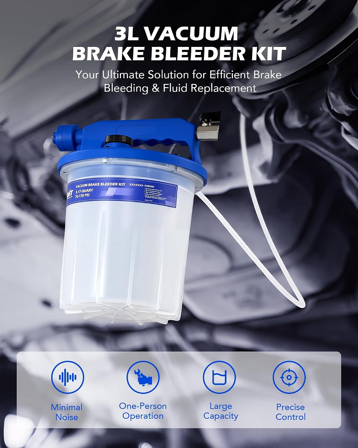 Thumbnail 1 de Orion Motor Tech 3L Vacuum Brake Bleeder Kit with Refill Bottle and 18 Adapters
