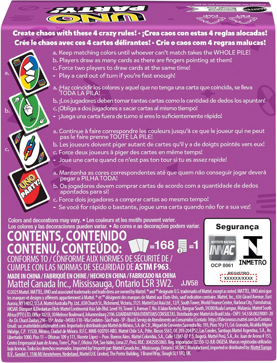 Detalle de Mattel UNO Party – Jeu de Cartes pour 6 à 14 joueurs, règles spéciales pour les grands groupes