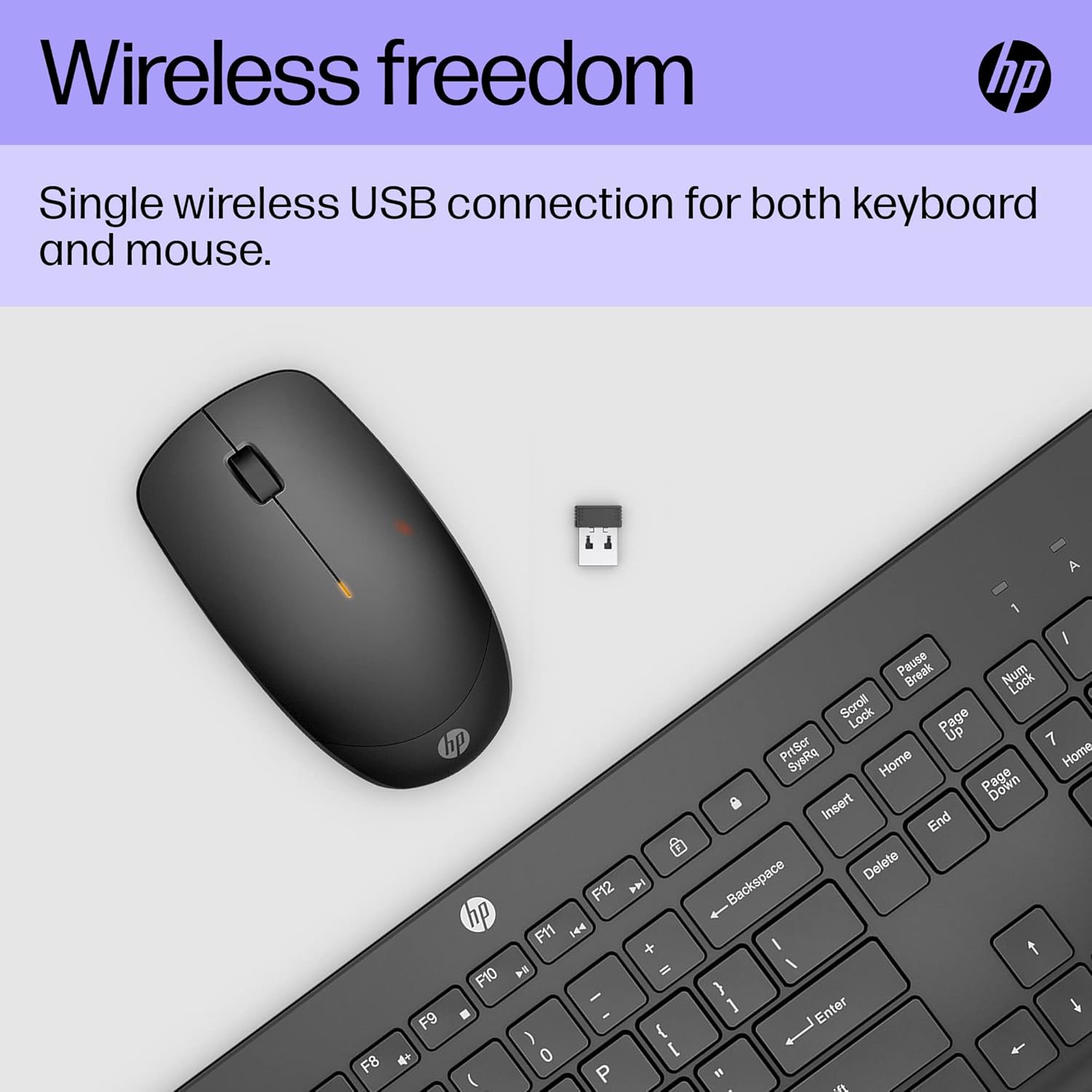 Thumbnail 4 de HP 230 Wireless Keyboard and Mouse Combo Set (2.4 GHz USB-A Nano Receiver) – Black