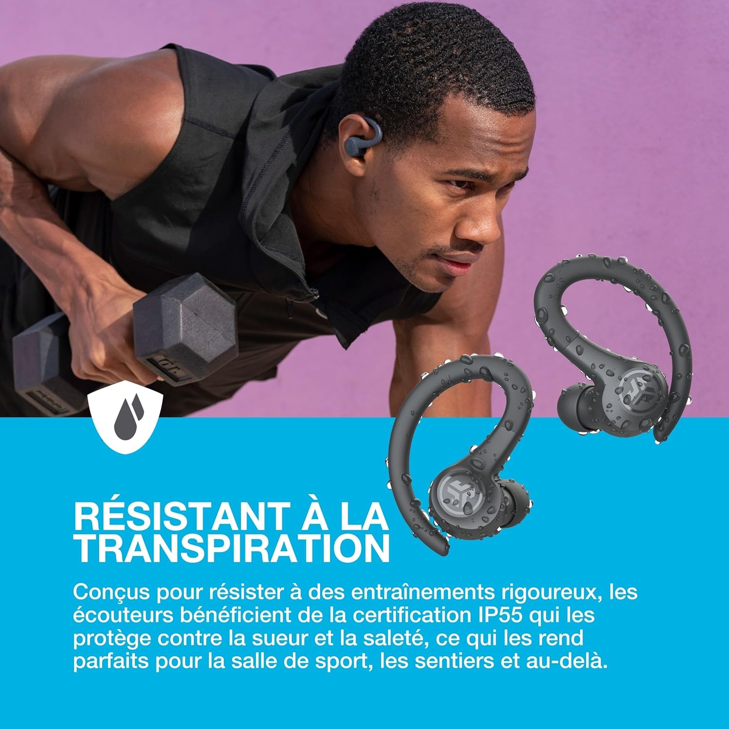 Thumbnail 2 de JLab Go Air Sport+ — écouteurs Bluetooth true wireless sport, 35 h d’autonomie, étanchéité IP55
