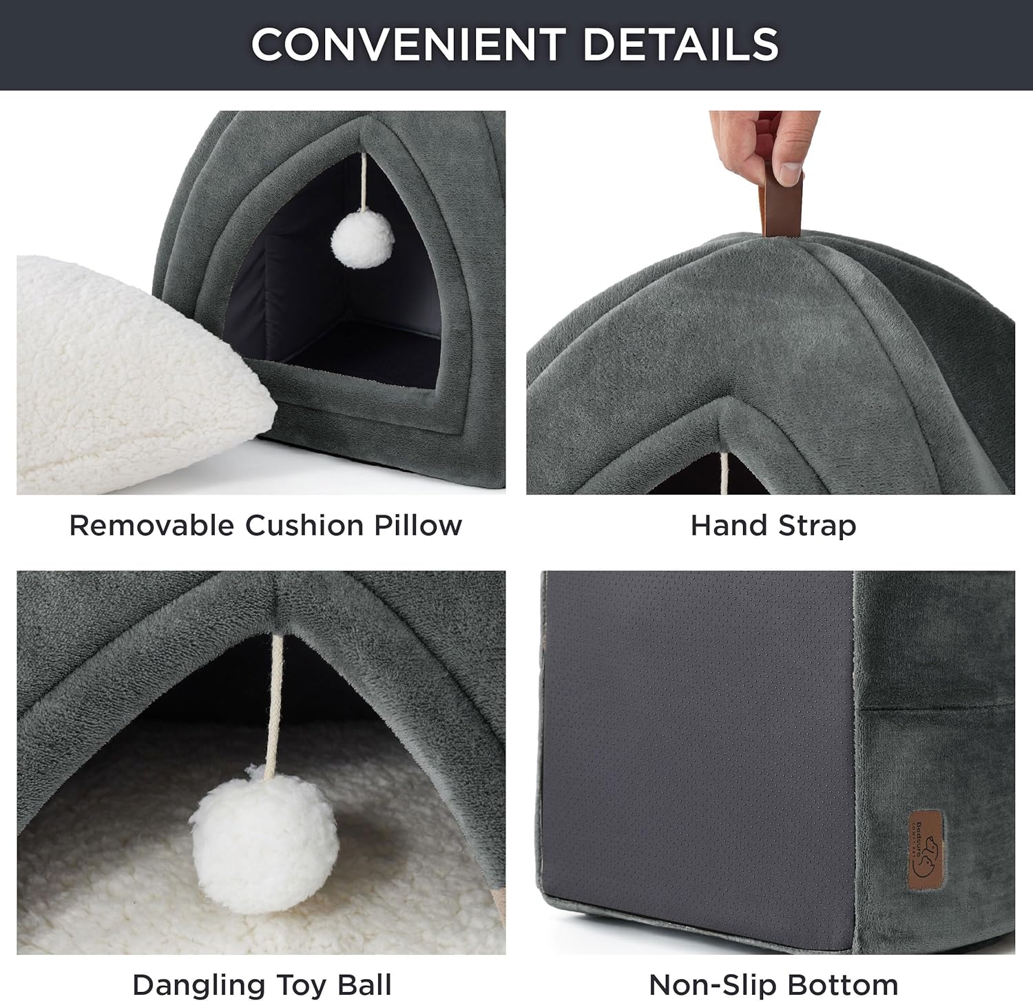 Thumbnail 3 de Bedsure Cat Cave Bed Indoor 40x40cm