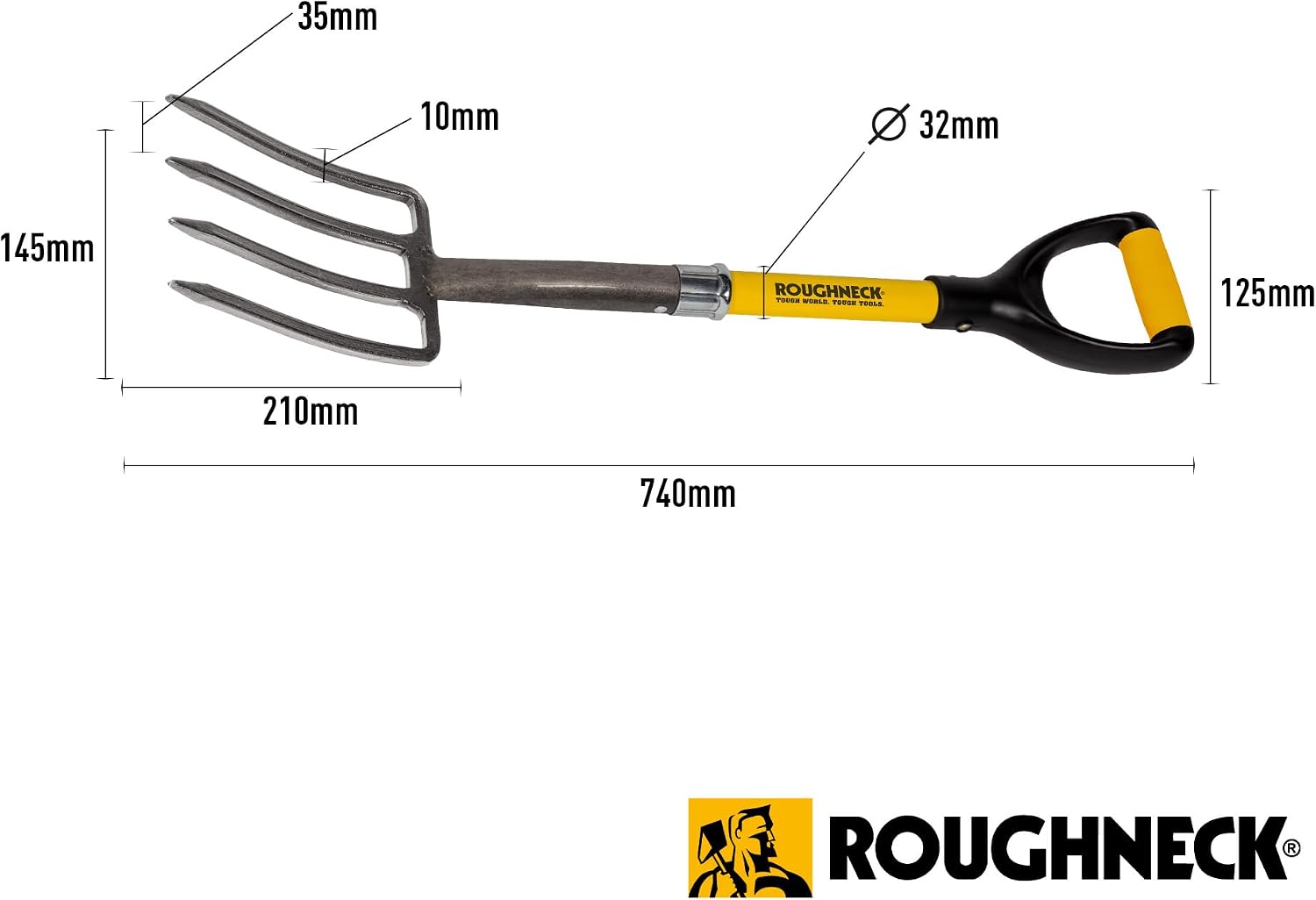 Thumbnail 1 de Roughneck ROU68008 mikrowidelec 740 mm z uchwytem D z włókna szklanego