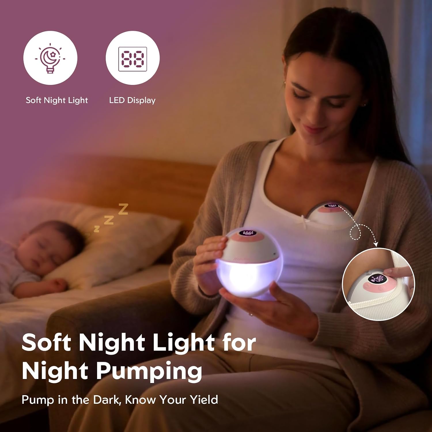 Thumbnail 1 de MOMMED Hands-Free Breast Pump, 27mm Wearable with 4 Modes & 12 Levels