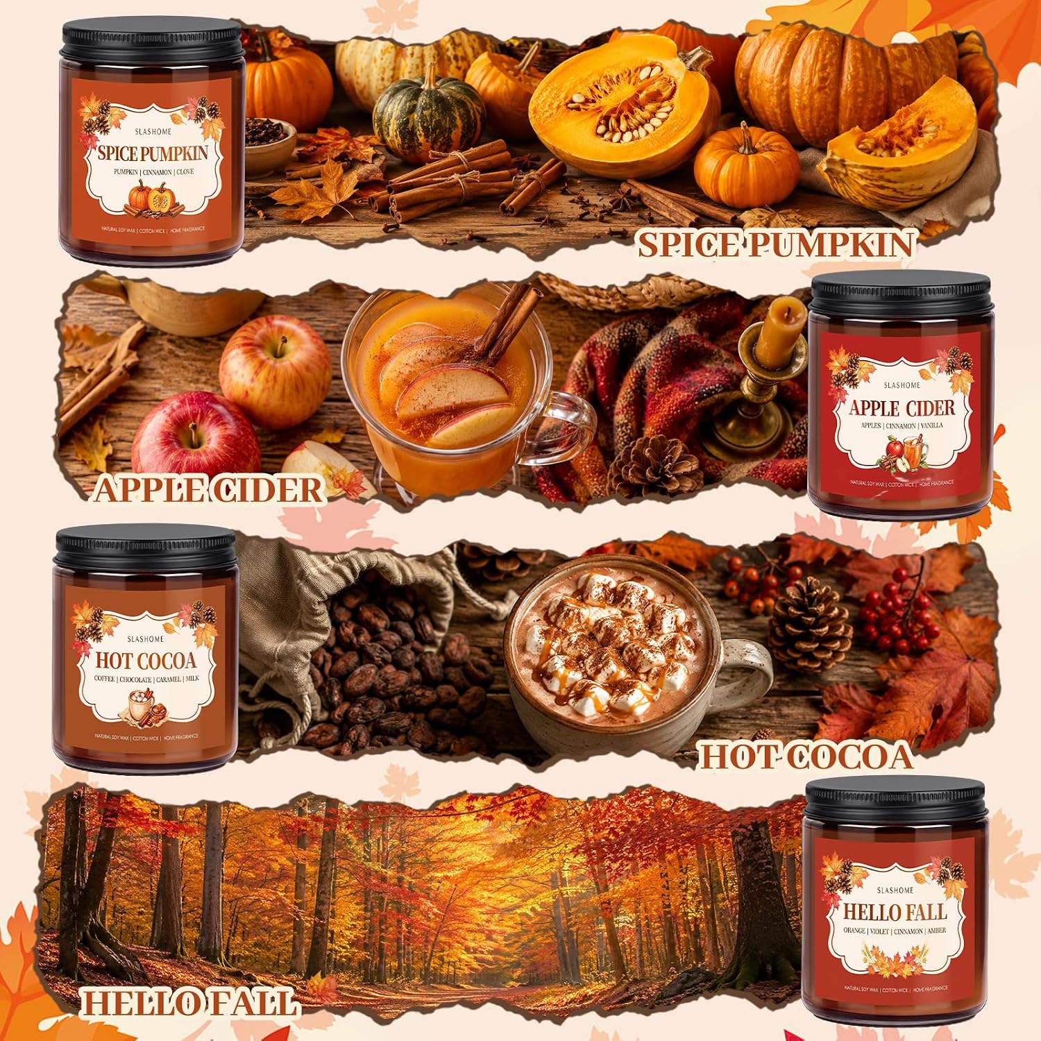 Thumbnail 2 de Fall Candles Set 4-Pack ⚡