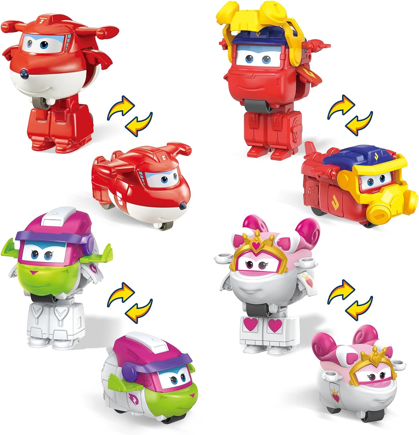 Thumbnail 6 de Super Wings 2" Verwandlungsspielzeug 4er Pack mit Supercharged Jett, Donnie, Astra & Sunny