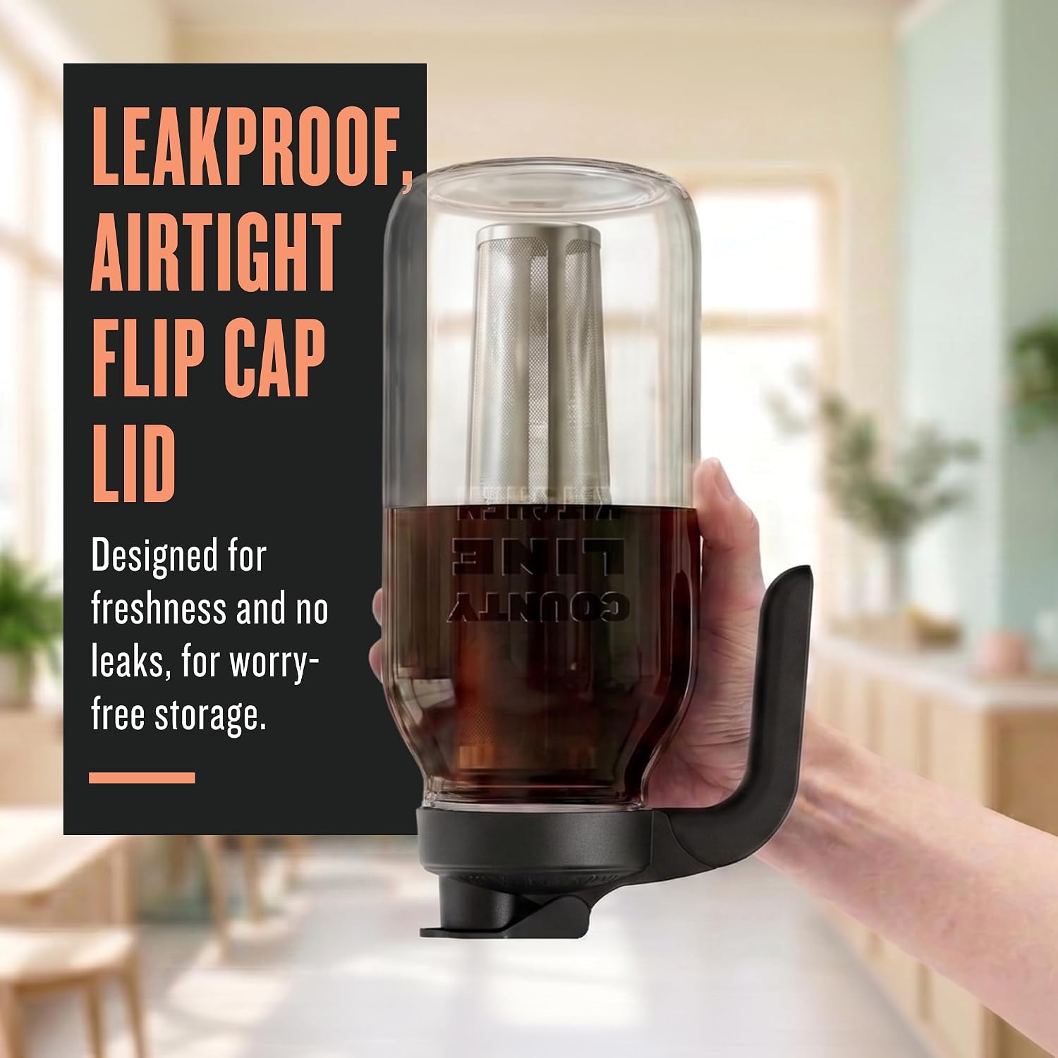 Thumbnail 4 de County Line Kitchen Glass Cold Brew Coffee Maker with Lid – 2 Quart (64 oz)