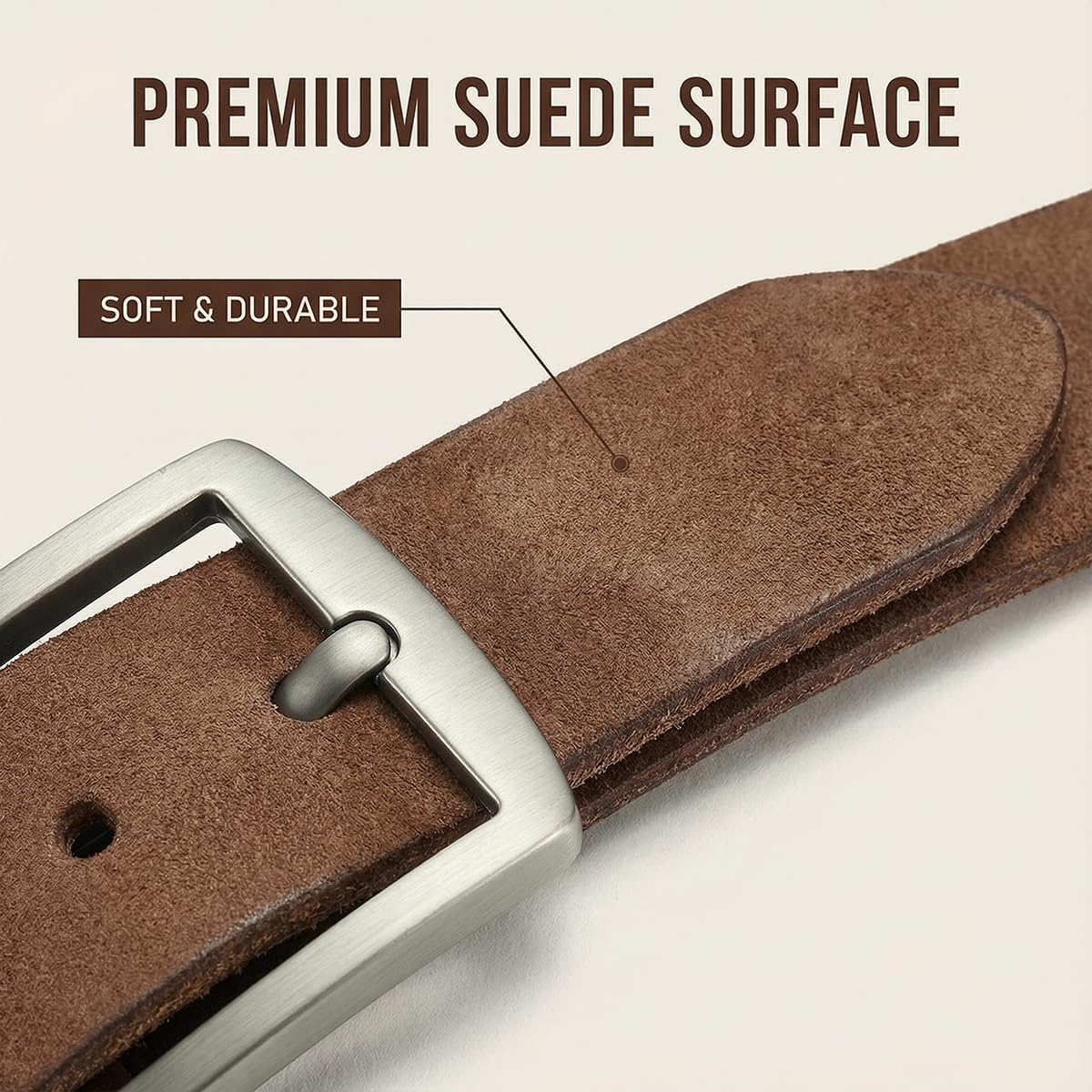 Detalle de VRLEGEND Ledergürtel Herren, 3,8 cm breit