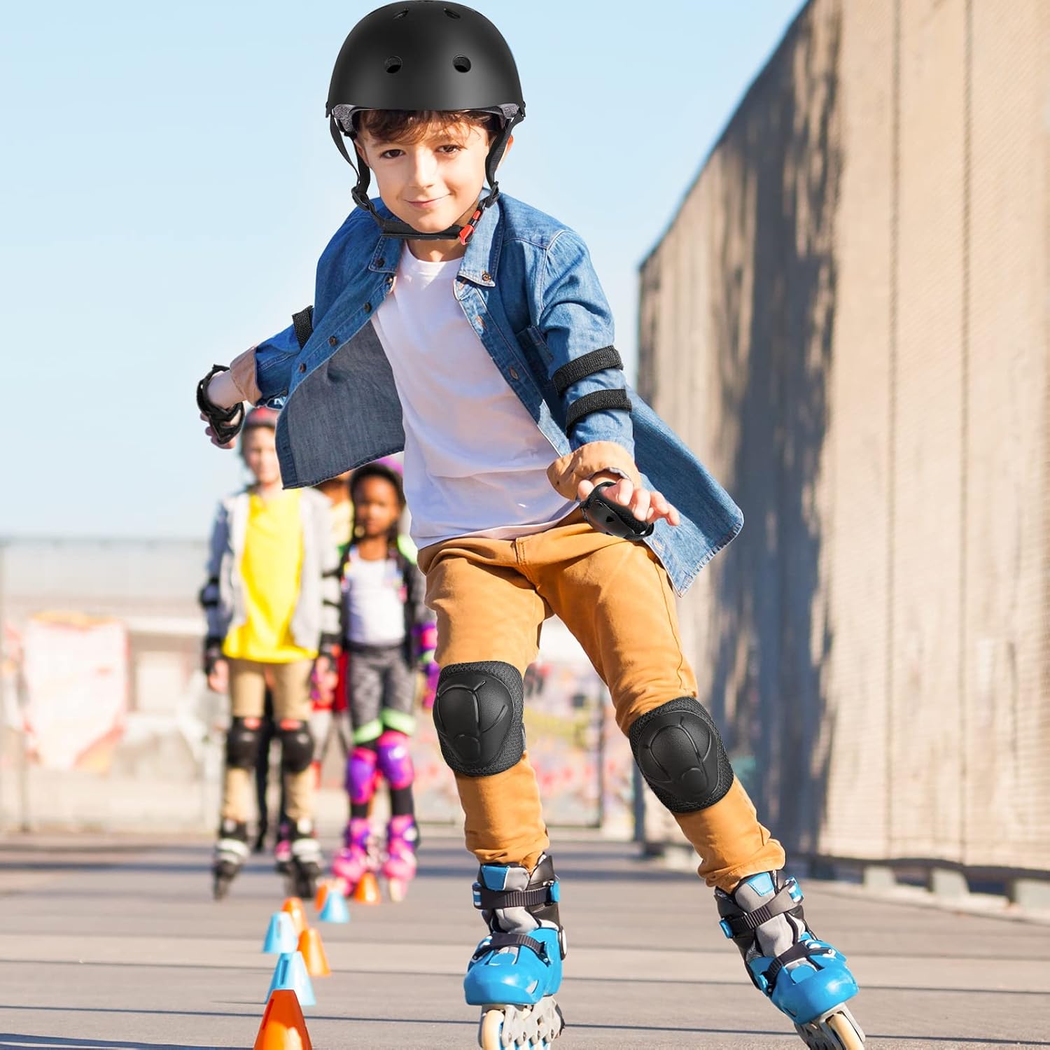 Thumbnail 6 de WayEee Protection Roller Enfant — Casque + Genouillères et Coudières, Packs de Protection Multi-Sports (3 à 10 ans)