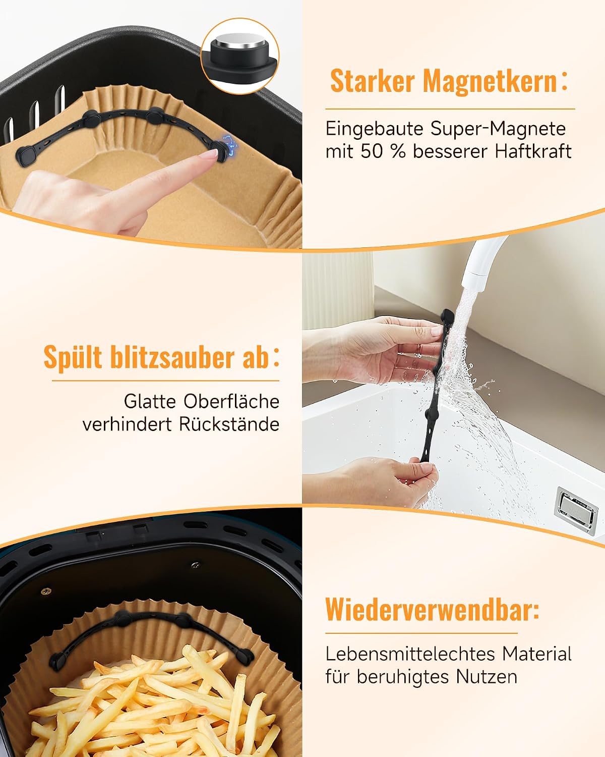 Thumbnail 4 de Magnete für Airfryer Backpapier 4 Stück