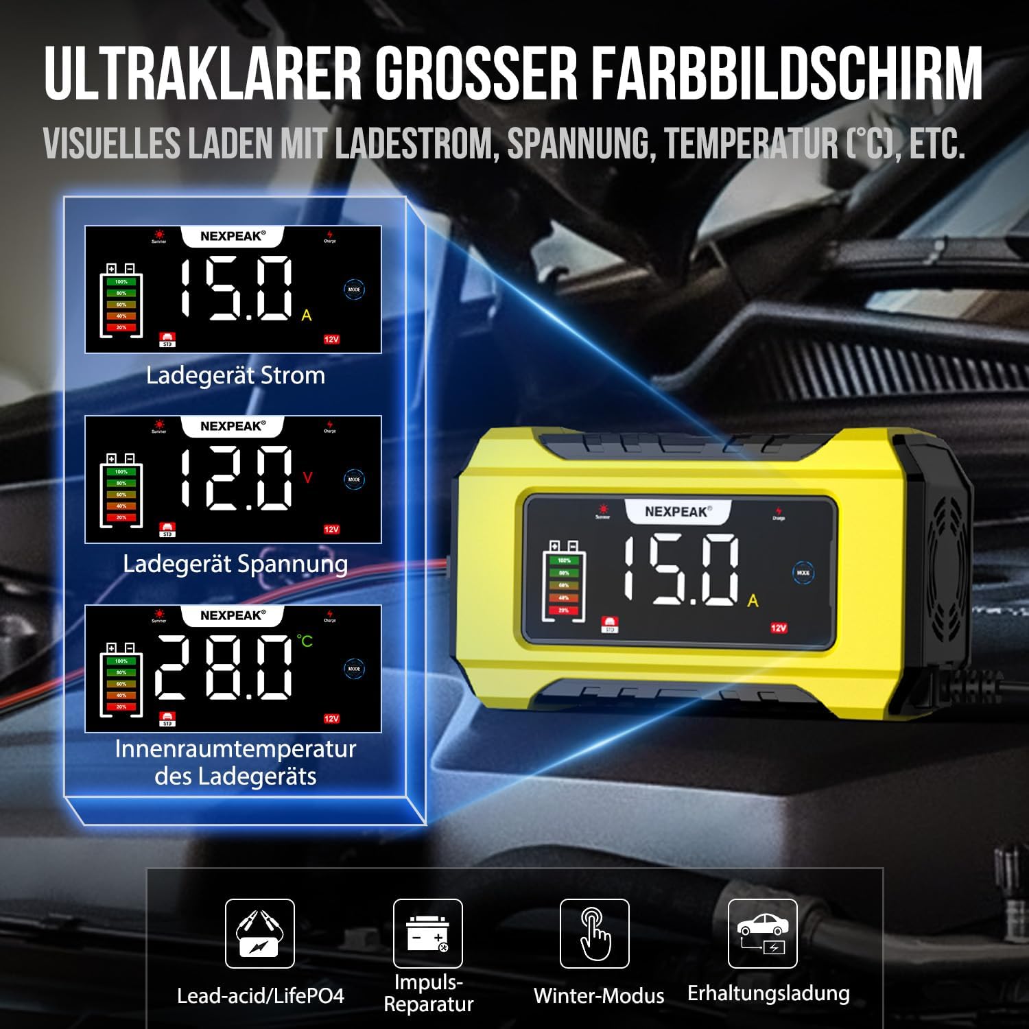 Detalle 2 de NEXPEAK NC215 15A Batterieladegerät 12V