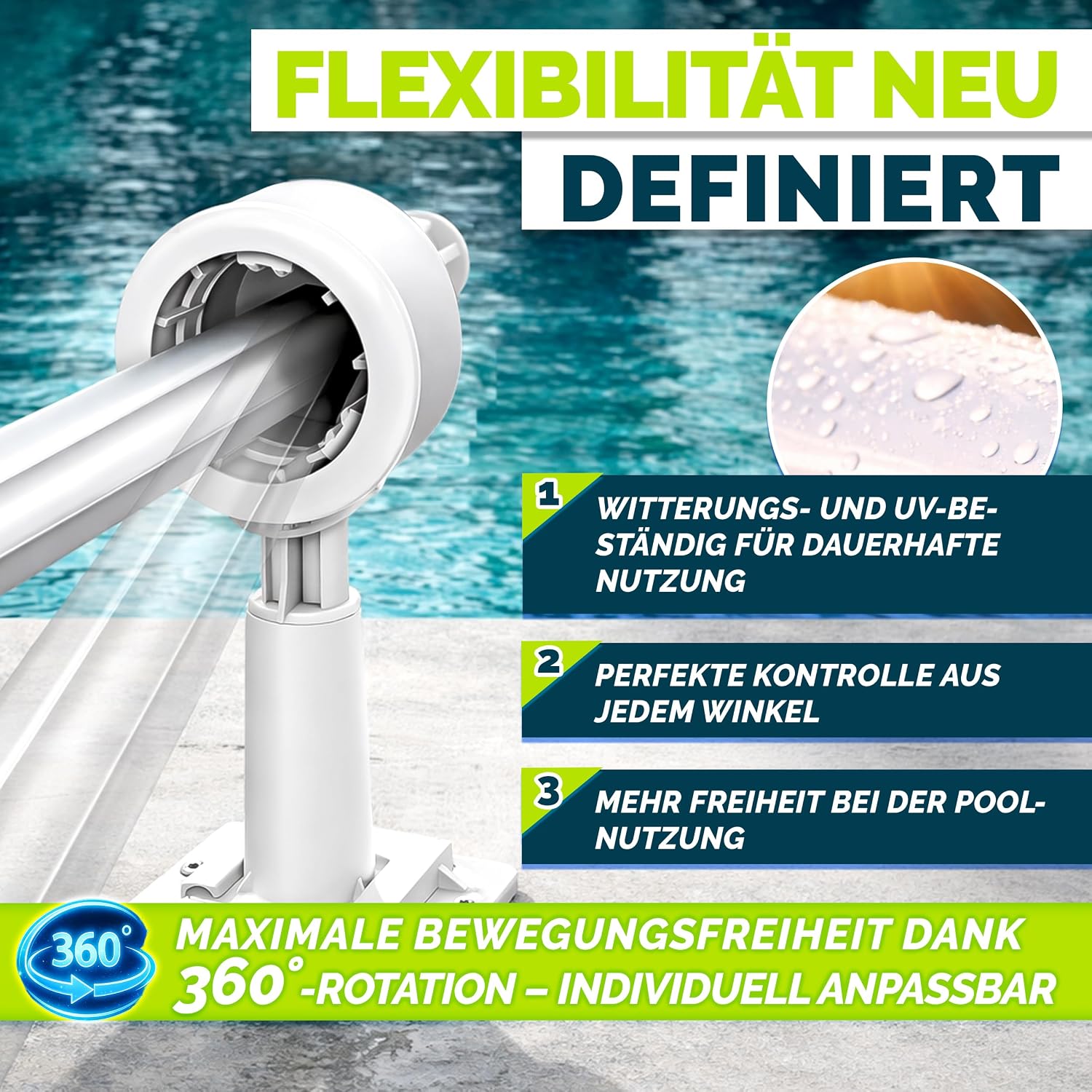 Thumbnail 4 de tillvex Pool Aufroller Premium 1,05-6,15 m – zuverlässige Aufrollvorrichtung für Solarplane mit Thermometer