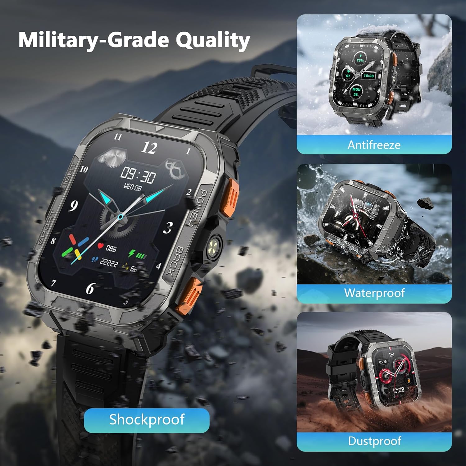 Detalle 2 de Blackview Military Smart Watch 100‑Day Battery