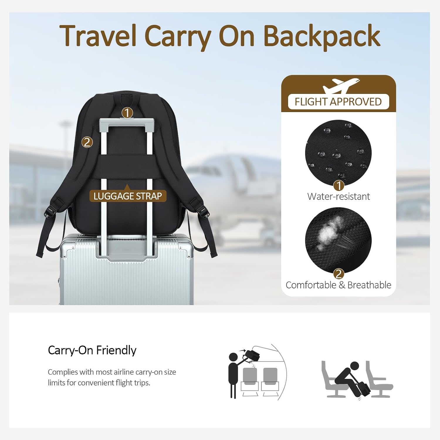 Detalle de Abshoo Travel Backpack, 34L