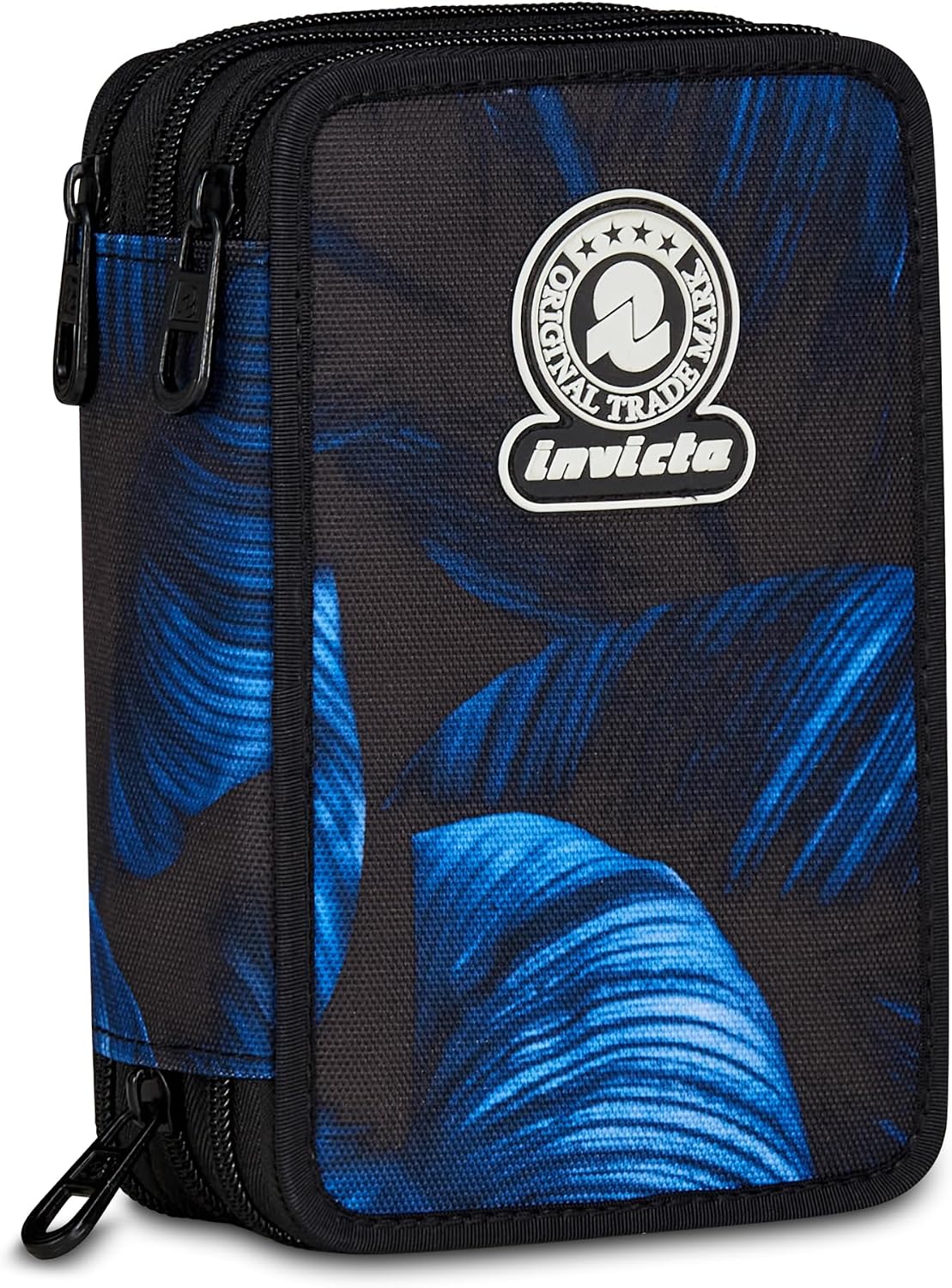 Detalle de Invicta Astuccio Scuola 3 Zip Fantasy blu con portapenne triplo scomparto completo