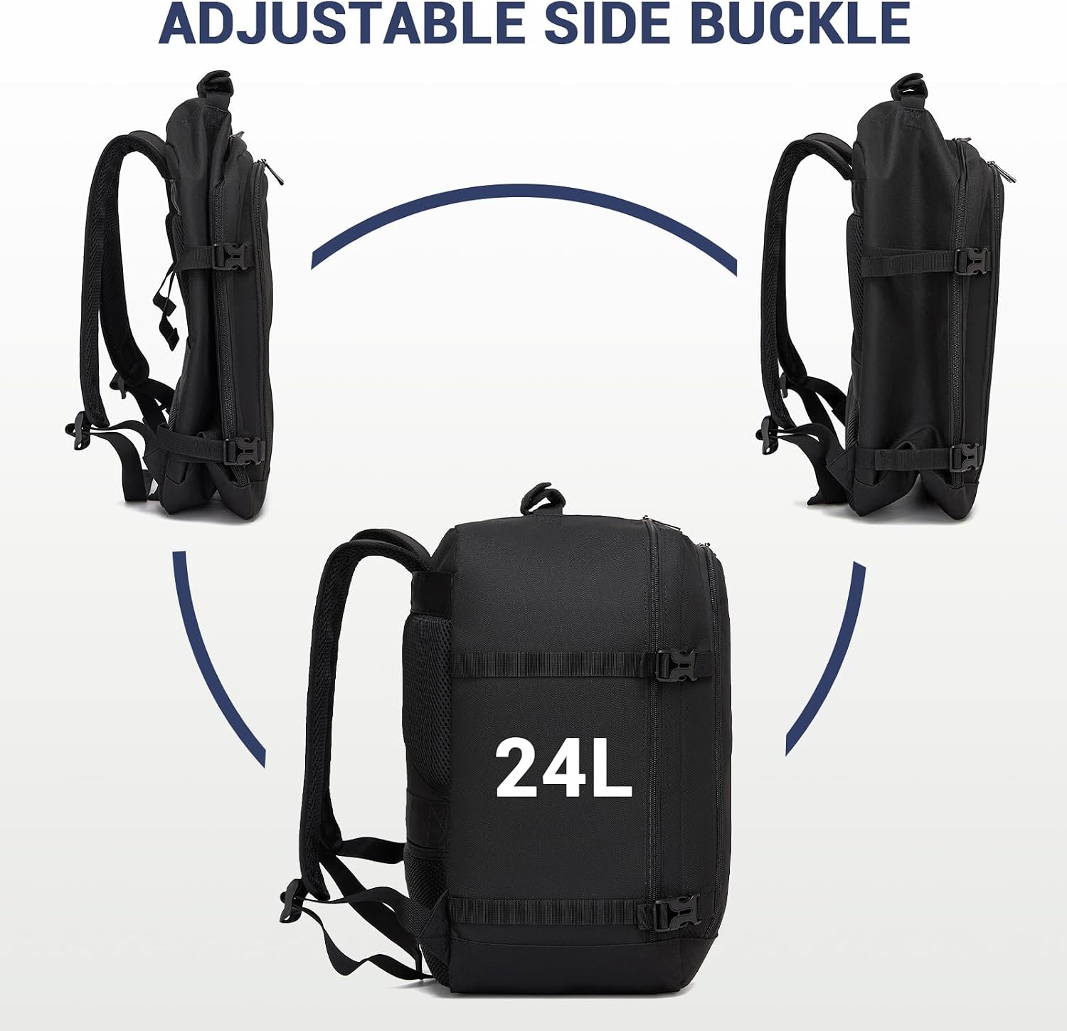 Thumbnail 2 de Kono Ryanair Cabin Bag 40x30x20cm Underseat Travel Backpack (Black)