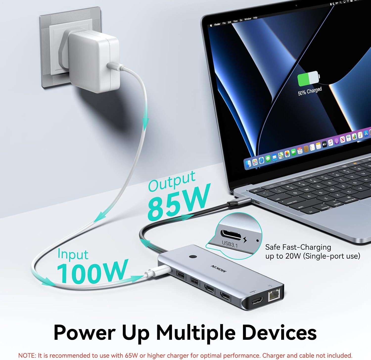 Detalle de MOKiN USB C docking station 12-in-1